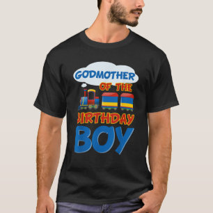 Train spoorweg peetmoeder van de verjaardag jongen t-shirt