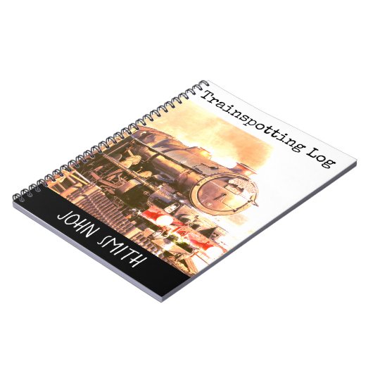 Train spotter,  stoomloco, jouw naam notitieboek