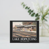 Train Station, Lake Hopatcong, NJ, Vintage Briefkaart (Staand voorkant)