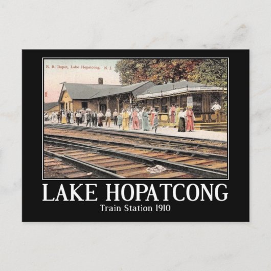 Train Station, Lake Hopatcong, NJ, Vintage Briefkaart (Voorkant)