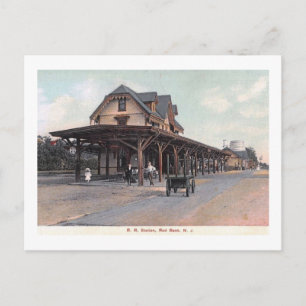 Train Station, Red Bank, NJ 1908  Briefkaart
