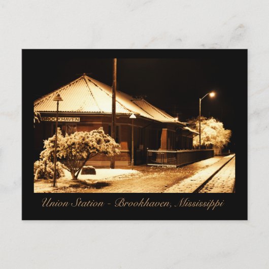 Train Station van de Unie - Brookhaven, Mississipp Briefkaart (Voorkant)