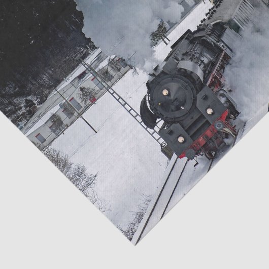 Train Steam Locomotive Snow-foto Tissuepapier (Detail)