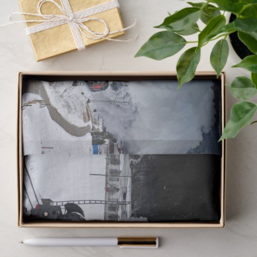Train Steam Locomotive Snow-foto Tissuepapier (Geschenk)