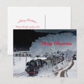 Train Steam Locomotive Snow met kerstmis Briefkaart (Voorkant / Achterkant)