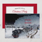 Train Steam Locomotive Snow met kerstmis Kaart (Voorkant / Achterkant)