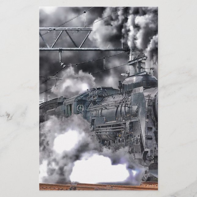 Train Steam Railroad Steampunk Engine Destiny (Voorkant)