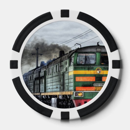 Train Steam Railroad Steampunk Engine Destiny Pokerchips (Voorkant)