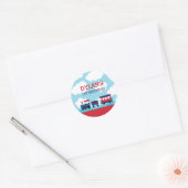 Train Sticker Birthday Party Favors (marine & Red) (Envelop)