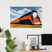 Train "Sunbeam", gestroomlijnde trein van de zuide Poster (Thuiskantoor)
