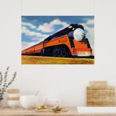 Train "Sunbeam", gestroomlijnde trein van de zuide Poster (Keuken)