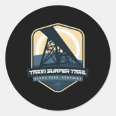 Train Surfer Trail - Devou Park, Kentucky  Ronde Sticker (Voorkant)