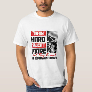Train Sweat Stay Focused Bold Rood T-Shirt Design