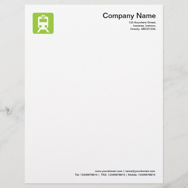 Train Symbool - Martian Green Gepersonaliseerd Briefhoofd (Voorkant)