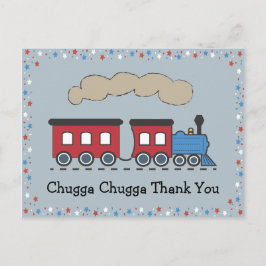 Train Thank You Briefkaart - rood, wit en blauw