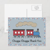 Train Thank You Briefkaart - rood, wit en blauw (Voorkant / Achterkant)