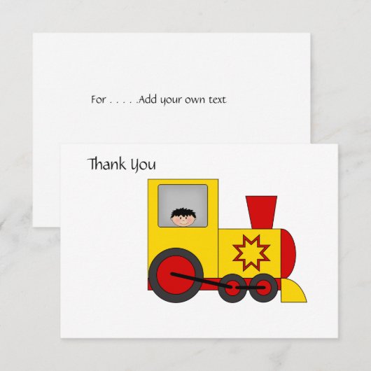 Train Thank You Card Bedankkaart (Voorkant / Achterkant)