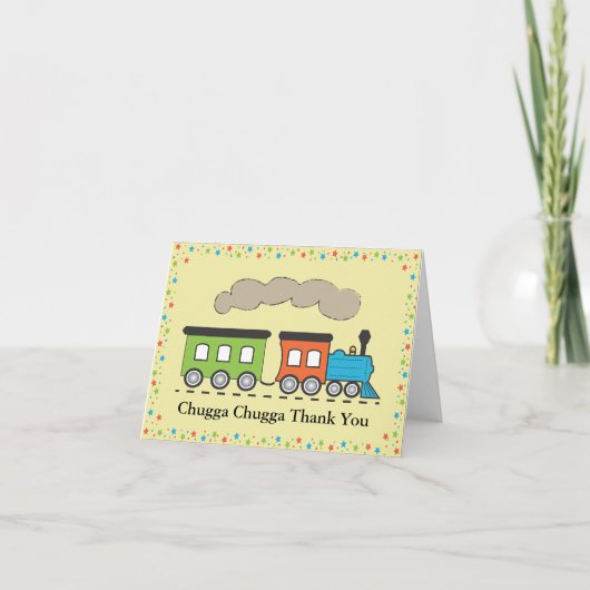 Train Thank You Card - Geel Bedankkaart (Voorkant)