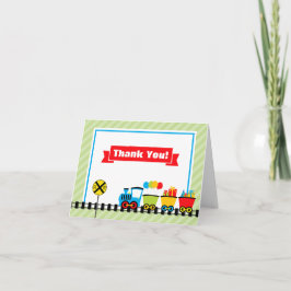 Train Thank You Card Gevouwen Opmerking Kaart