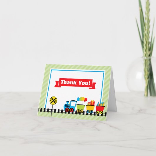 Train Thank You Card Gevouwen Opmerking Kaart (Voorkant)