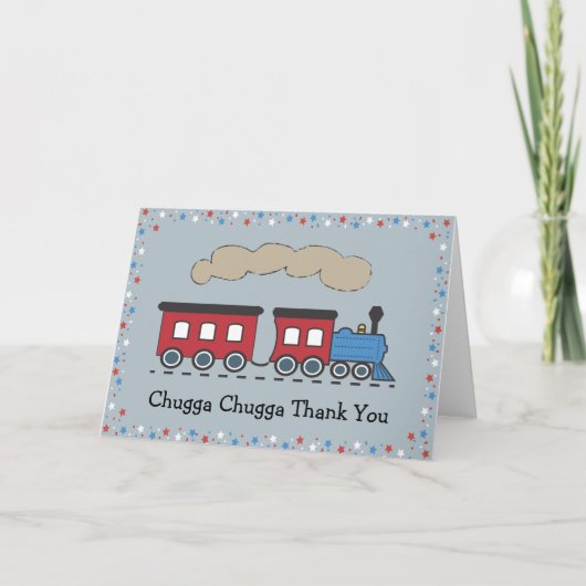 Train Thank You Card - rood, wit en blauw Bedankkaart (Voorkant)