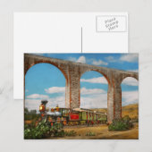 Train - The Aquaduct of Santiago de Querétaro 1885 Briefkaart (Voorkant / Achterkant)