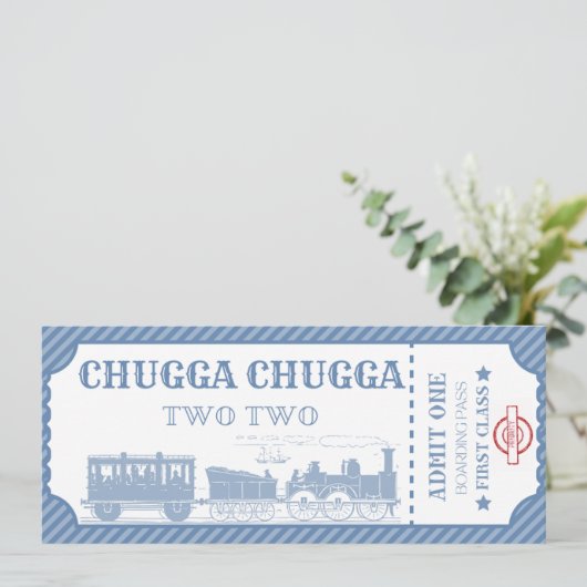 Train thema jongen 2e verjaardag kaart (Staand voorkant)