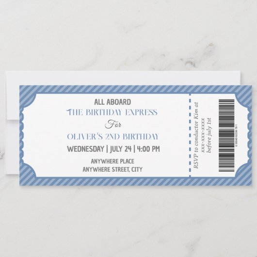 Train thema jongen 2e verjaardag kaart (Achterkant)