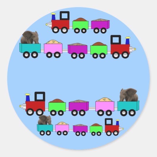Train Thema Verjaardagsfeestgunst Ronde Sticker (Voorkant)