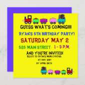 Train thema verjaardagsuitnodiging kaart (Voorkant / Achterkant)