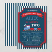 Train-thema verjaardagsuitnodiging kaart (Voorkant / Achterkant)