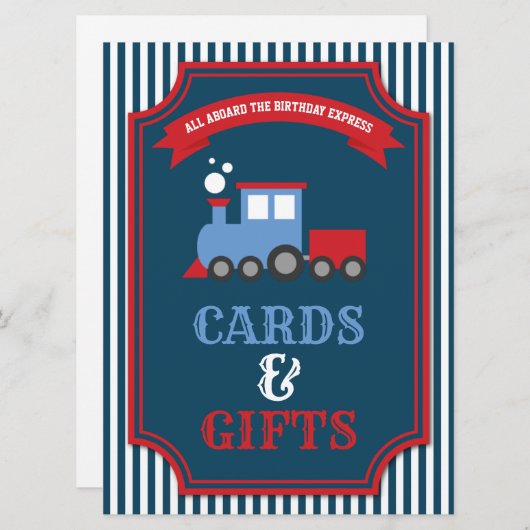 Train themafeestje verjaardagskaarten en cadeaubor kaart (Voorkant / Achterkant)
