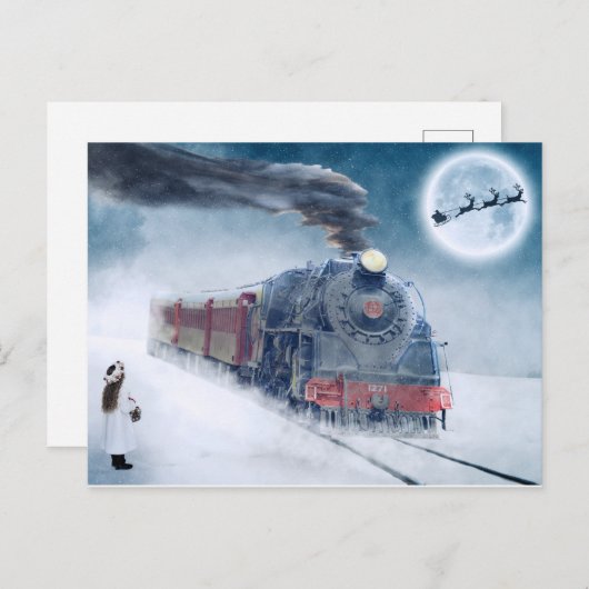 Train Theme Kerstmis-Briefkaart Briefkaart (Voorkant / Achterkant)