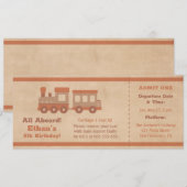 Train Ticket Boarding Pass Kids Birthday Kaart (Voorkant / Achterkant)