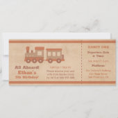 Train Ticket Boarding Pass Kids Birthday Kaart (Voorkant)