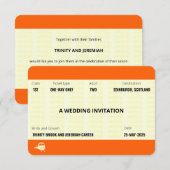 Train Ticket Geïnspireerd - RB02| Wedding-uitnodig Kaart (Voorkant / Achterkant)