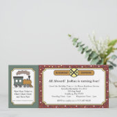 Train Ticket Invite - Antiek kerst Kaart (Staand voorkant)