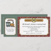 Train Ticket Invite - Antiek kerst Kaart (Voorkant / Achterkant)