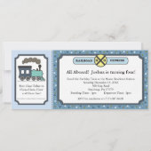 Train Ticket Invite - Blauw Kaart (Voorkant)