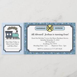 Train Ticket Invite - Blauw Kaart