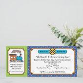 Train Ticket Invite - Dino Thomas Colors Kaart (Staand voorkant)