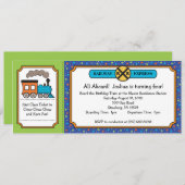 Train Ticket Invite - Dino Thomas Colors Kaart (Voorkant / Achterkant)