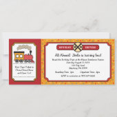 Train Ticket Invite - Geel en rood Kaart (Voorkant)
