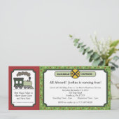 Train Ticket Invite - Kerstmis Kaart (Staand voorkant)