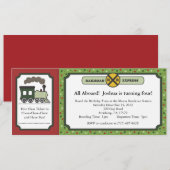 Train Ticket Invite - Kerstmis Kaart (Voorkant / Achterkant)