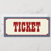 Train Ticket Invite - Rustic Red & Blue 2 Kaart (Achterkant)