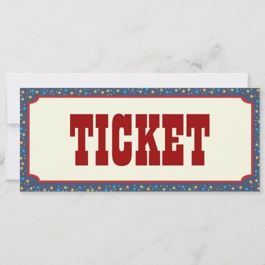 Train Ticket Invite - Rustic Red & Blue 2 Kaart (Achterkant)