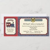 Train Ticket Invite - Rustic Red & Blue 2 Kaart (Voorkant)