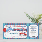 Train Ticket Toddler Birthday Party Invitation Save The Date (Staand voorkant)
