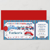 Train Ticket Toddler Birthday Party Invitation Save The Date (Voorkant / Achterkant)